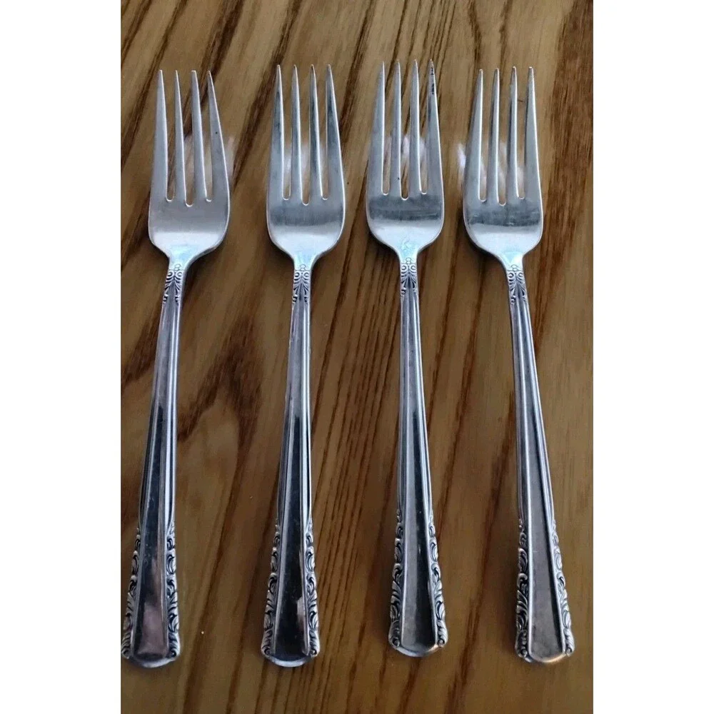 Holmes & Edwards Inlaid Silverplate Forks May Queen Set Of 4